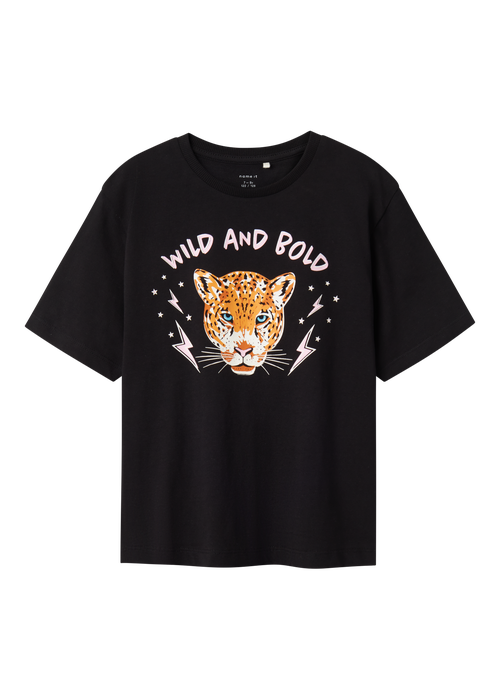 Name It Girls Black Leopard T-Shirt (6-12yrs) - 6 Yrs Image 6