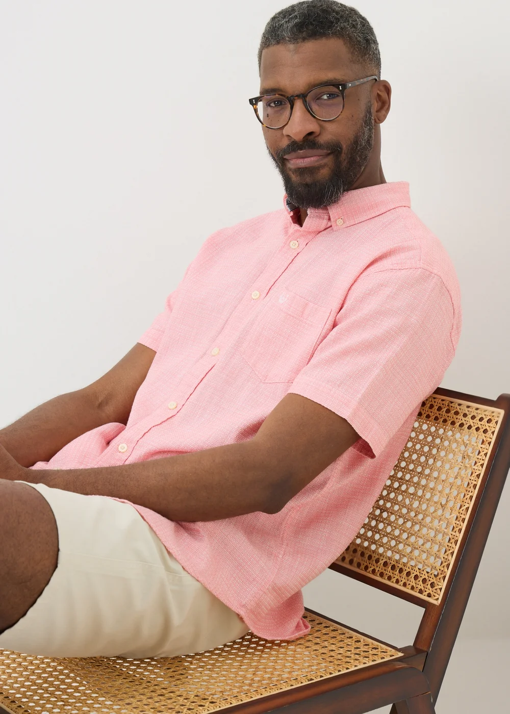 Lincoln Pink Textured Shirt - S Image 1