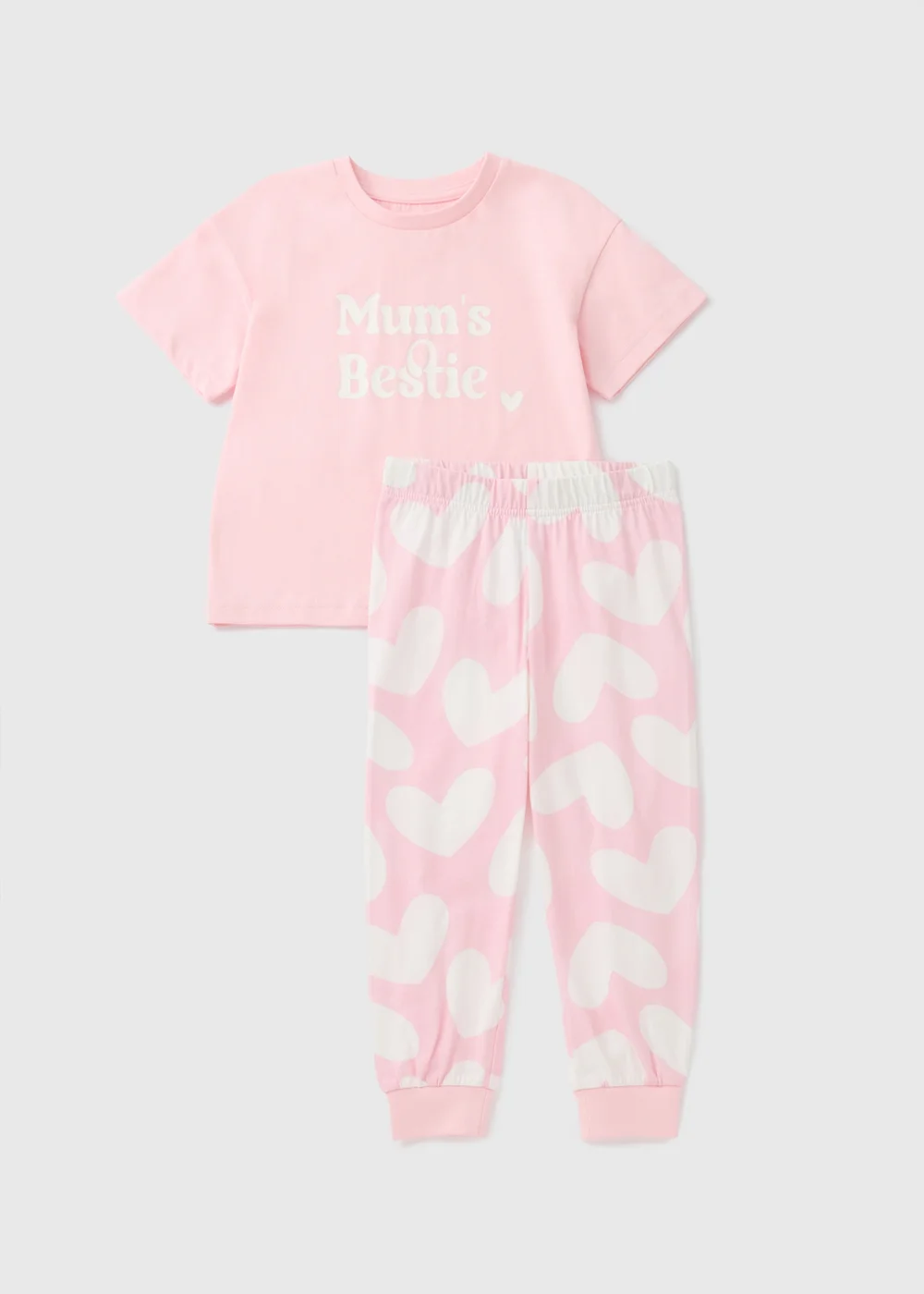 Girls Pink Mums Bestie Pyjama Set (1-13yrs) - Age 2 - 3 Years Image 1