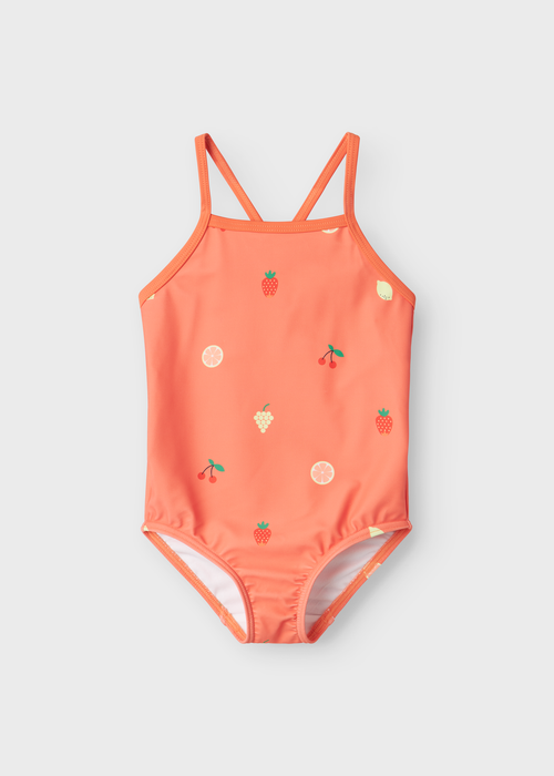 Name It Girls Coral Fruit Swimsuit (9mths-8yrs) - 1-2 Yrs Image 1