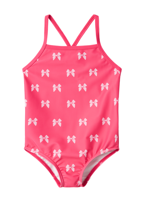 Name It Girls Pink Bow Swimsuit (9mths-6yrs) - 1-2 Yrs Image 4
