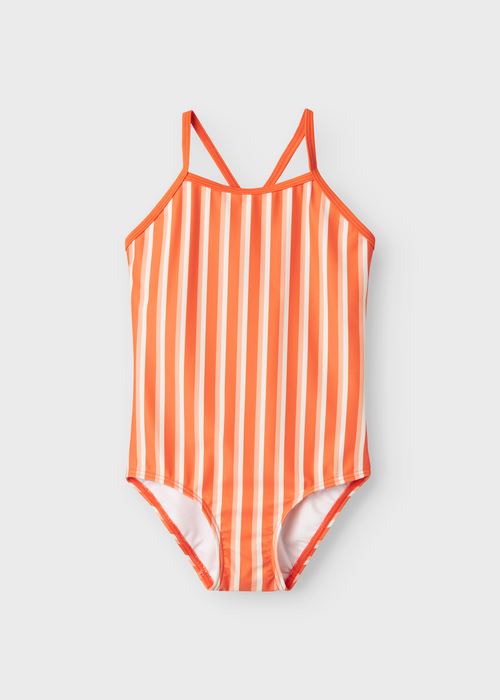 Name It Orange Stripe Swimsuit (5-12yrs) - 5-6 Yrs Image 1