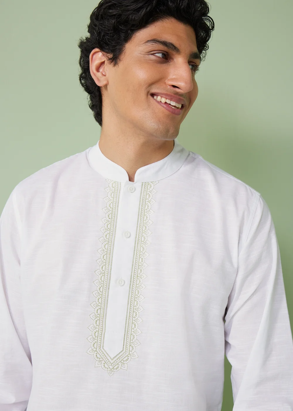White Kurta Shirt - S Image 3