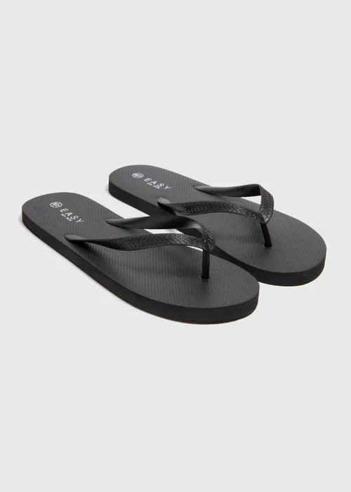 Black Flip Flops - Size 7 Image 1