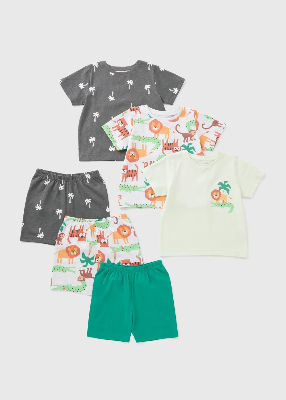3 Pack Boys Multicolour Safari Pyjama Sets (1-7yrs) - 1 half year to 2 Image 1