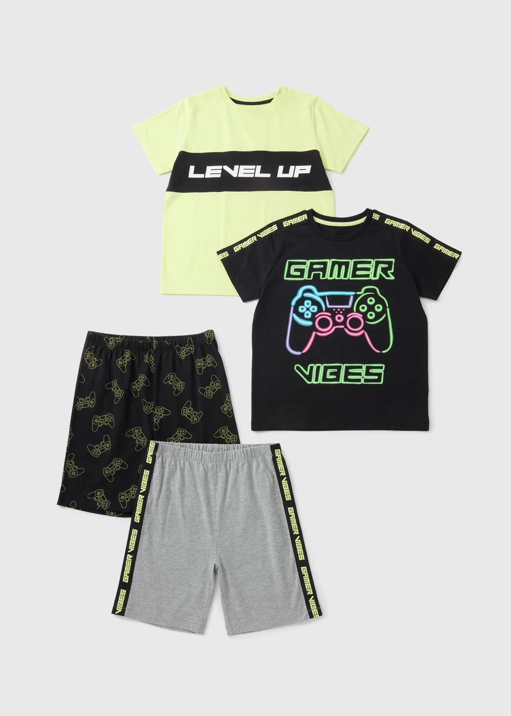 2 Pack Boys Multicolour Gamer Pyjama Sets (7-13yrs) - Age 7 Years Image 1