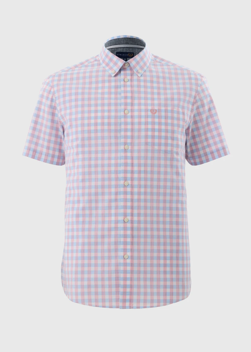 Lincoln Pink Check Short Sleeve Shirt - S Image 3
