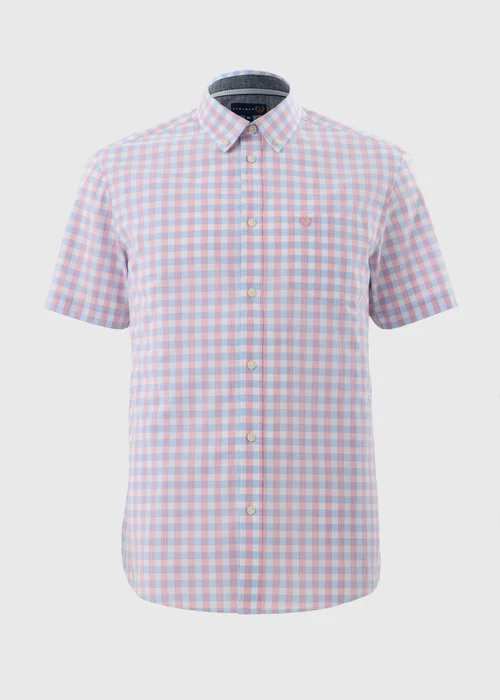 Lincoln Pink Check Short Sleeve Shirt - S Image 3