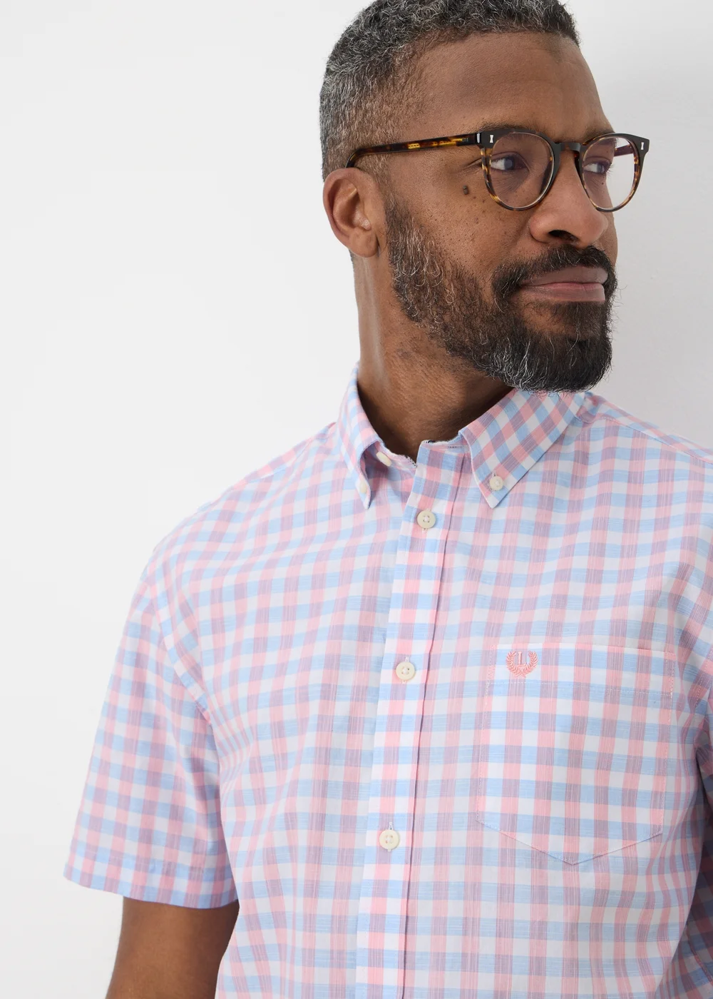 Lincoln Pink Check Short Sleeve Shirt - S Image 1