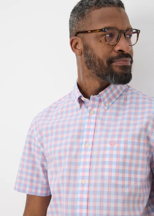 Lincoln Pink Check Short Sleeve Shirt - S Image 1