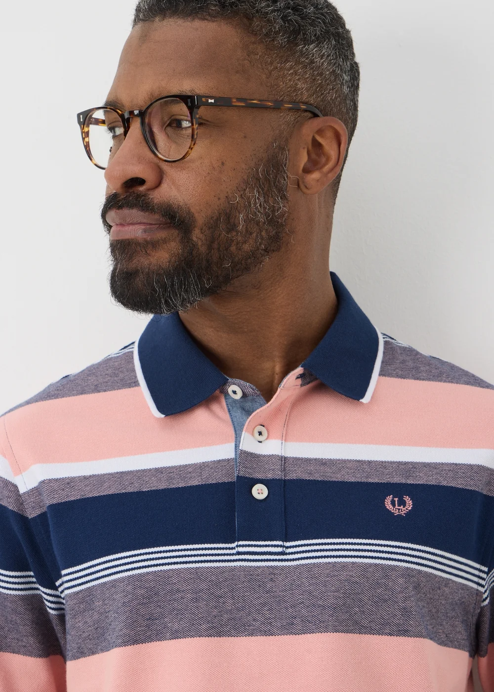 Lincoln Pink Block Stripe Polo Shirt - S Image 1