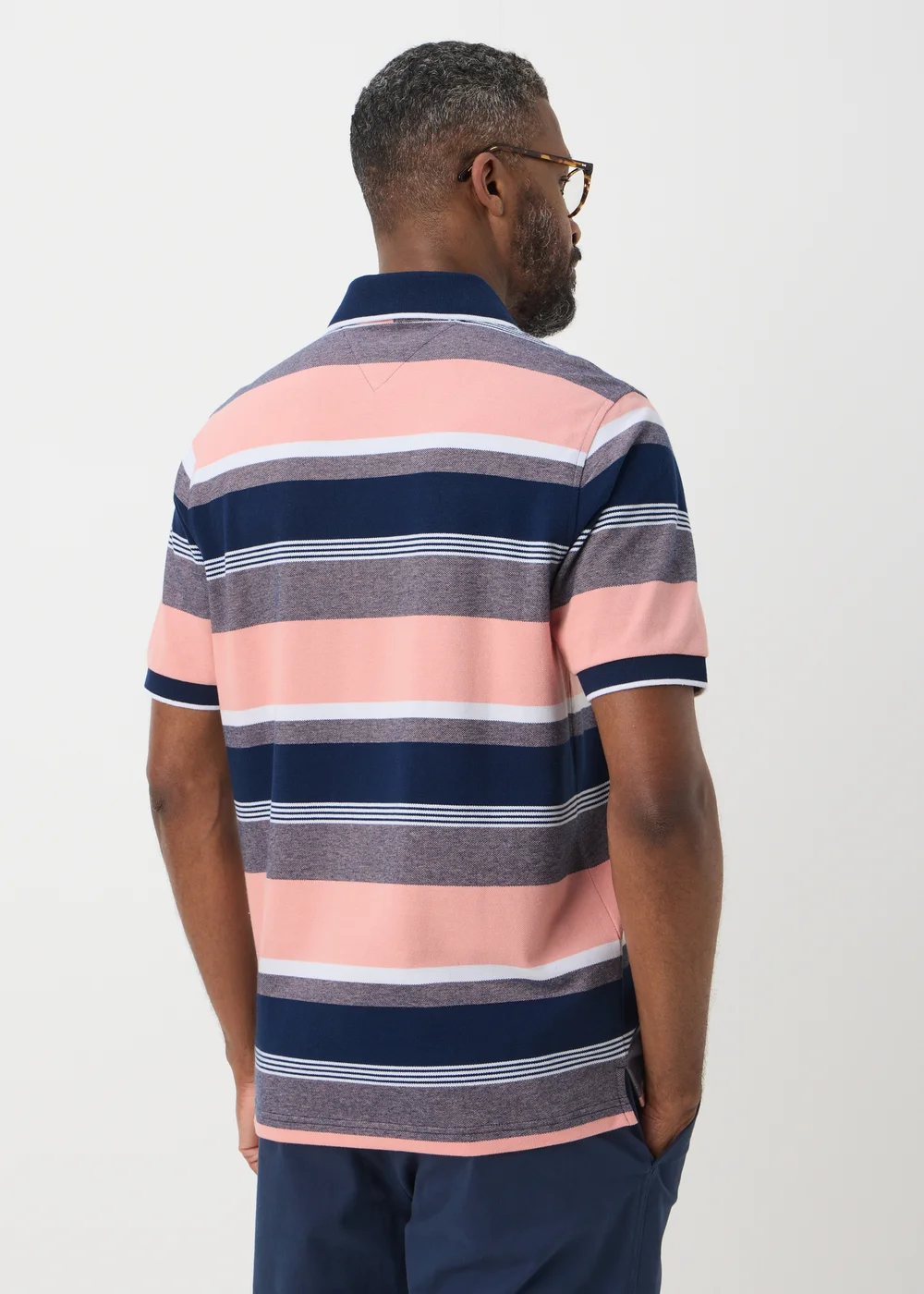 Lincoln Pink Block Stripe Polo Shirt - S Image 2
