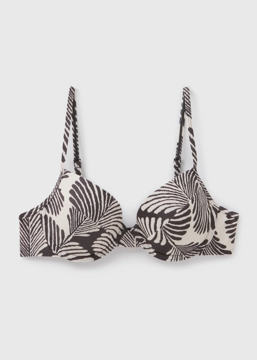 Black Mono Shell Print Cupped Bikini Top - 32A Image 3