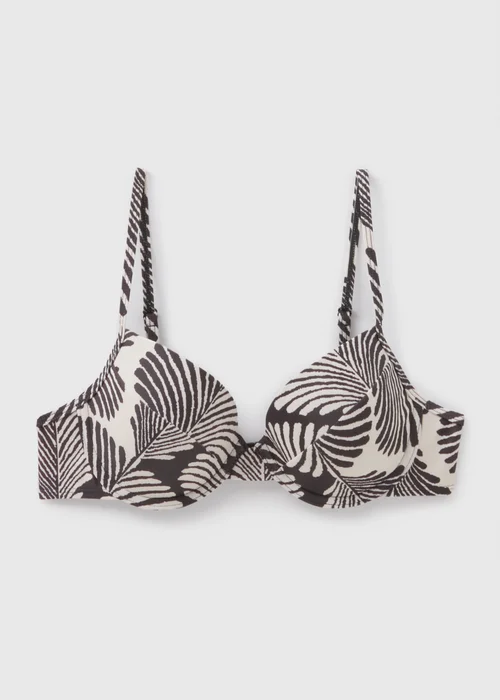 Black Mono Shell Print Cupped Bikini Top - 32A Image 3