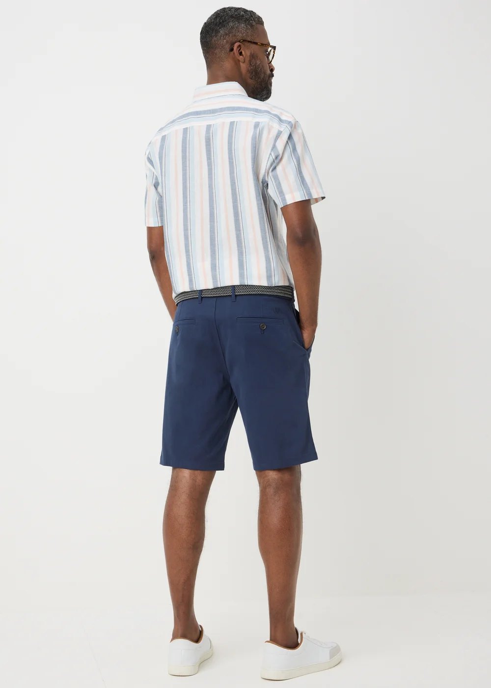 Lincoln Navy Belted Chino Shorts - 32 Image 3