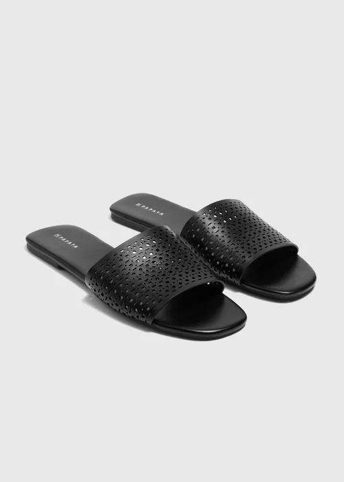 Black Laser Cut Slider Sandal - Size 3 Image 1