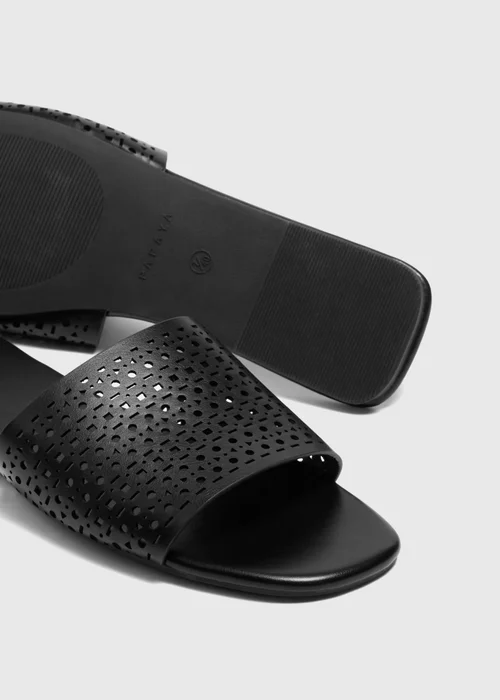Black Laser Cut Slider Sandal - Size 3 Image 2