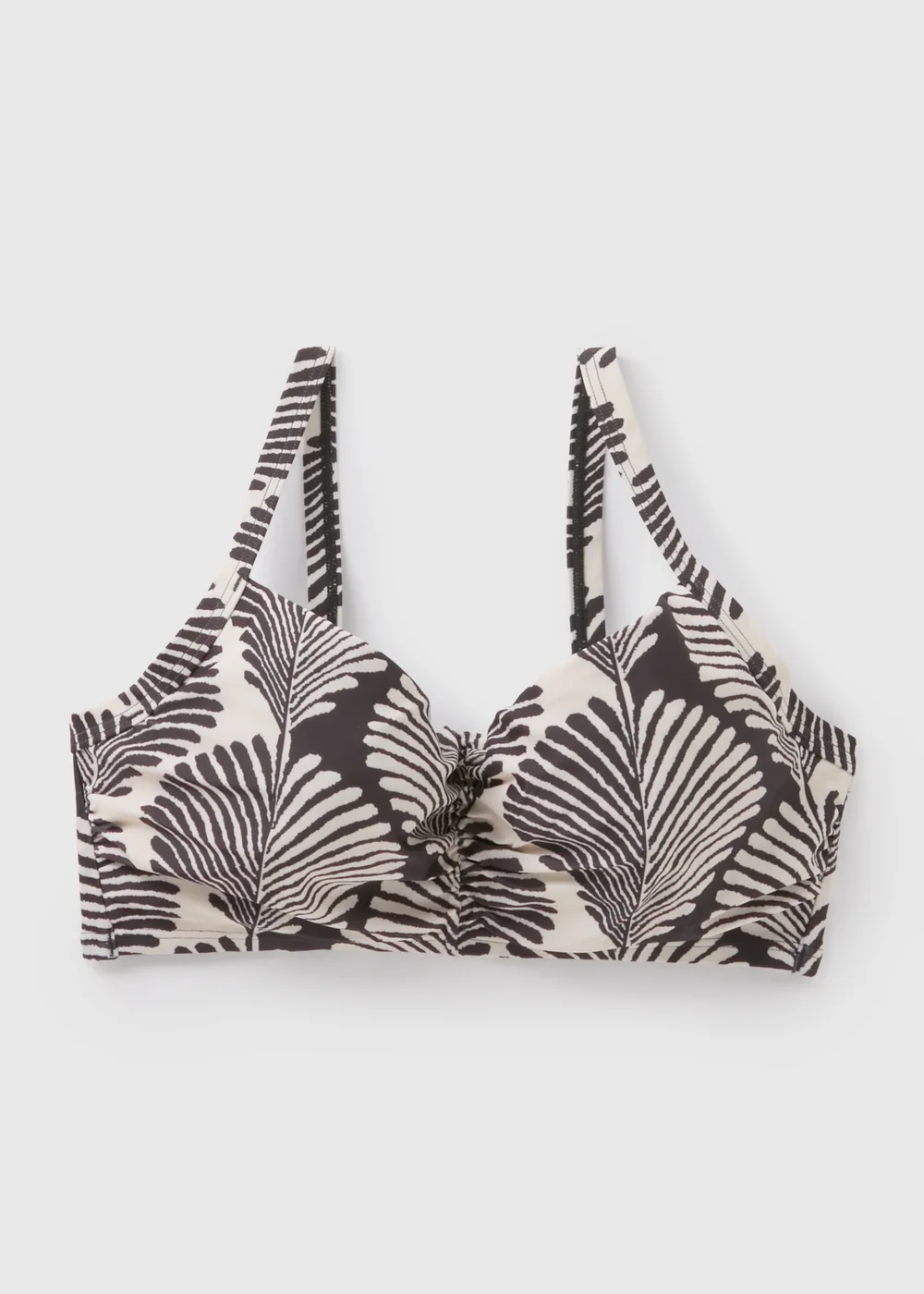 DD+ Black Mono Shell Print Cupped Crop Bikini Top - 32DD Image 2