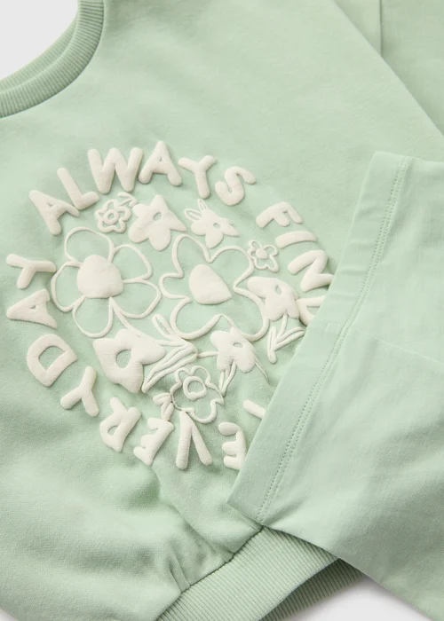 Girls Sage Sweatshirt & Cycling Shorts Set (1-7yrs) - 2-3 Yrs Image 2
