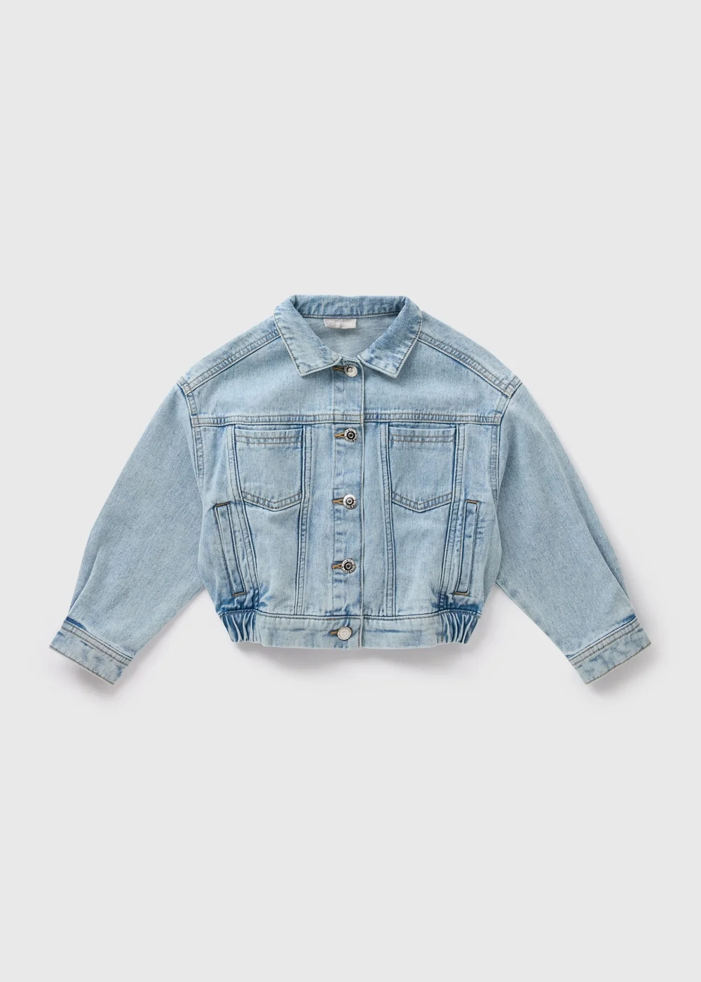 Girls Midwash Denim Bomber Jacket (7-15yrs) - 7 Yrs Image 1