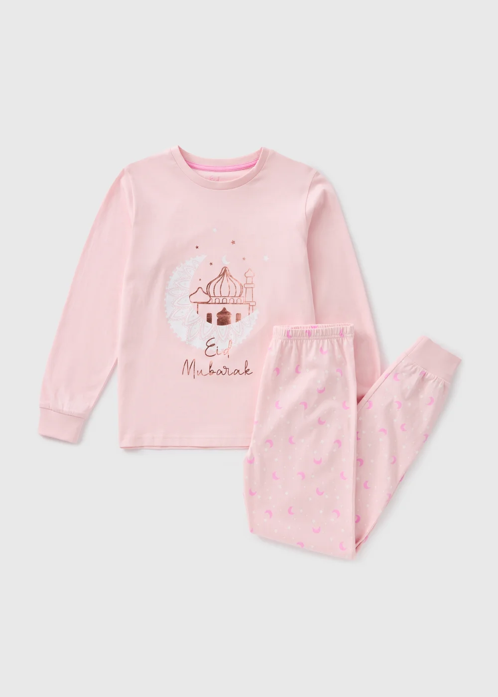 Girls Pink Eid Pyjama Set (1-13yrs) - 1 half year to 2 Image 1