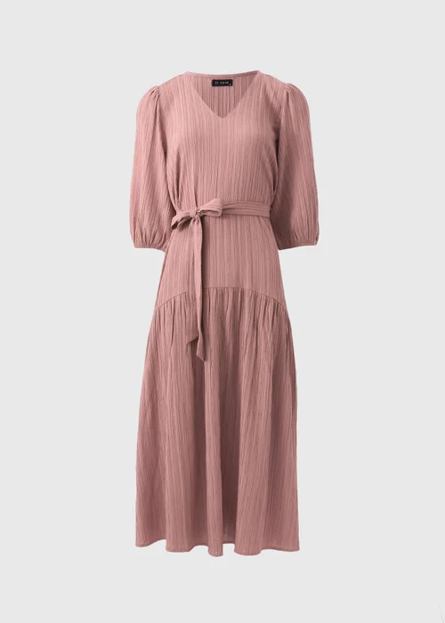 Et Vous Pink Textured V-Neck Midi Dress - 8 Image 4