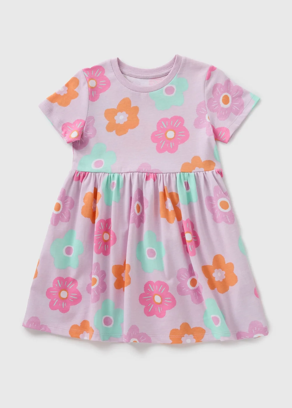 Girls Lilac Floral Spring Dress (1-7yrs) - 1-1.5 Yrs Image 1