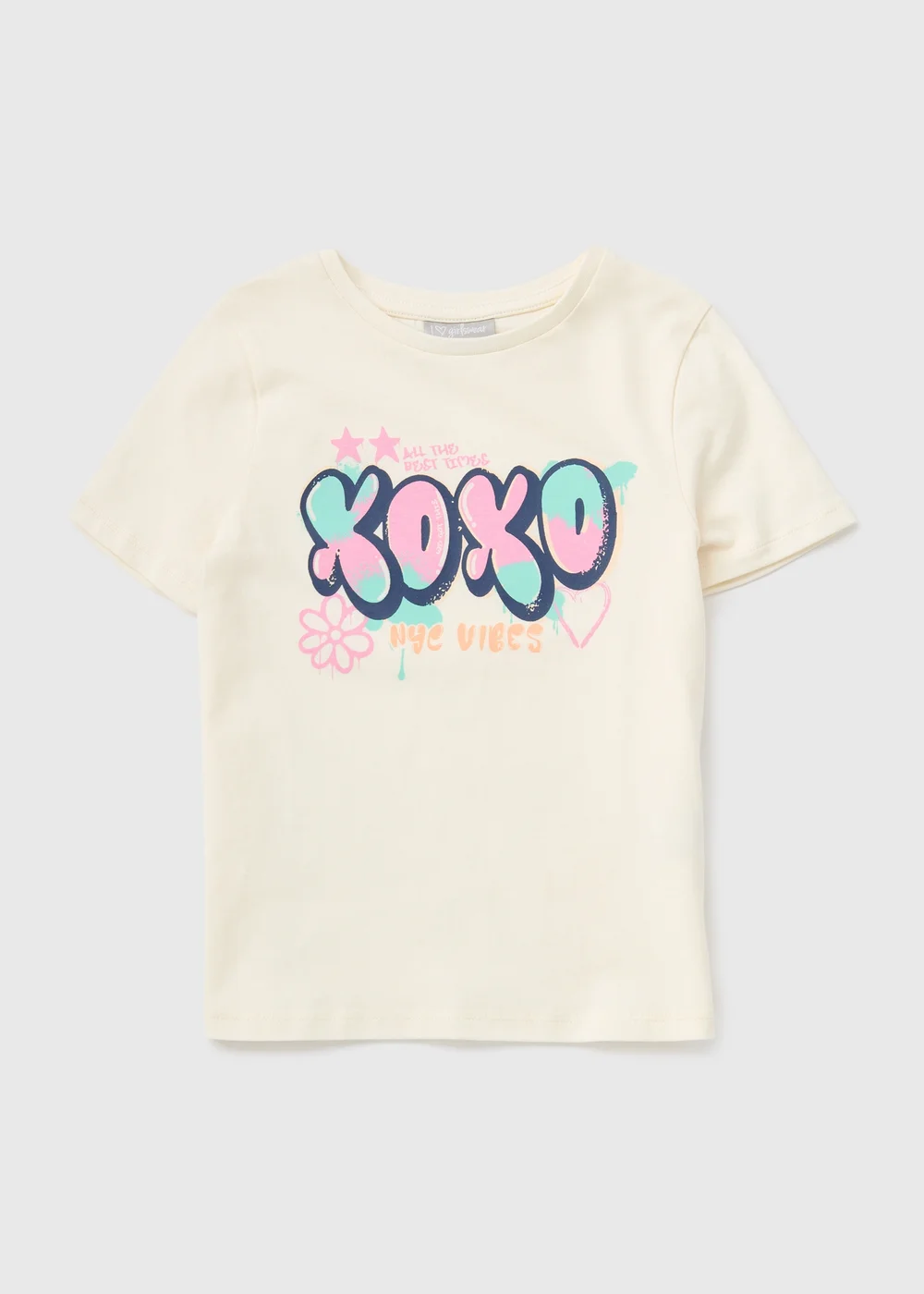 Girls Cream XOXO T-Shirt (7-15yrs) - 7 Yrs Image 1