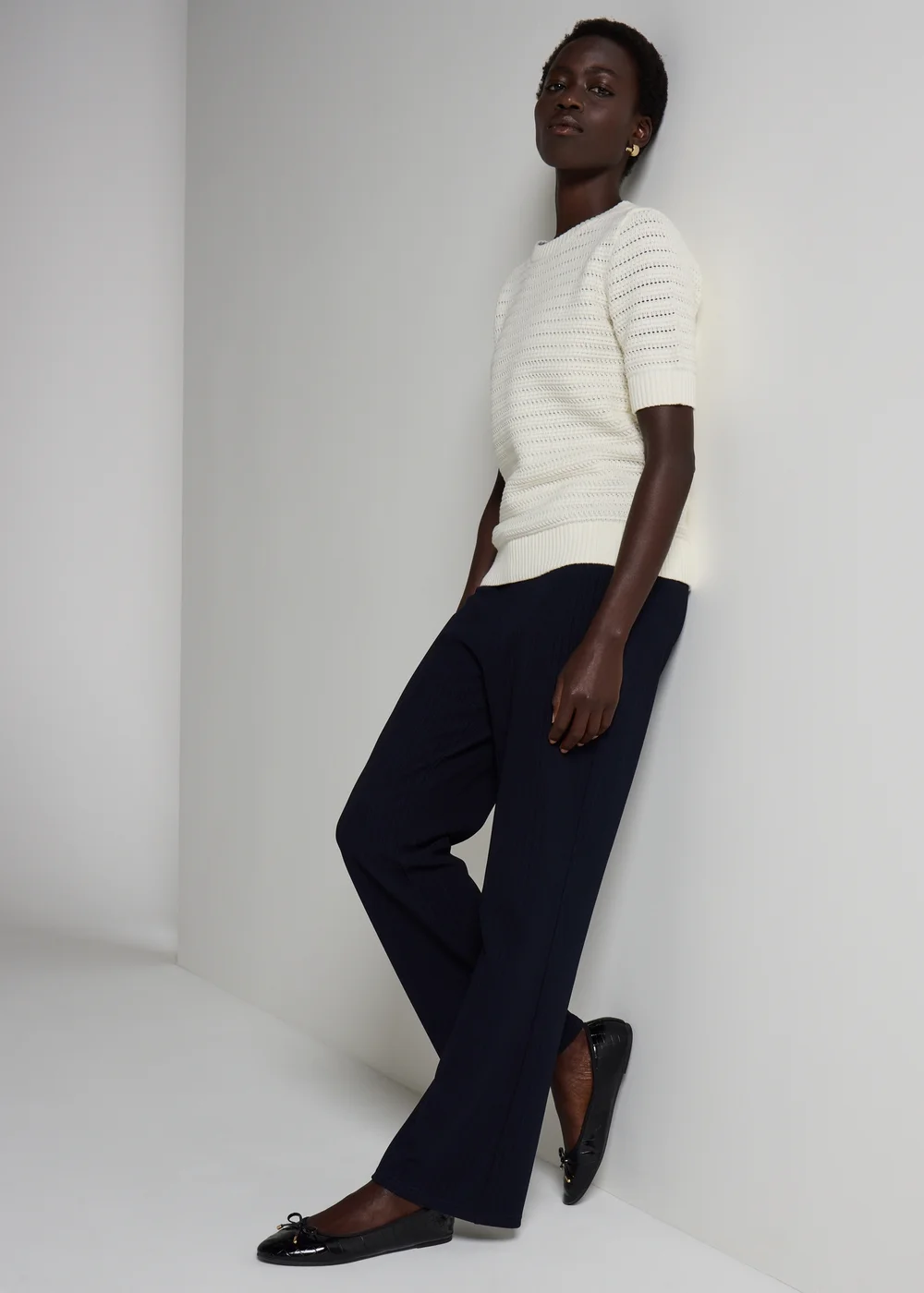 Et Vous Stone Pointelle Short Sleeve Jumper - 8 Image 2