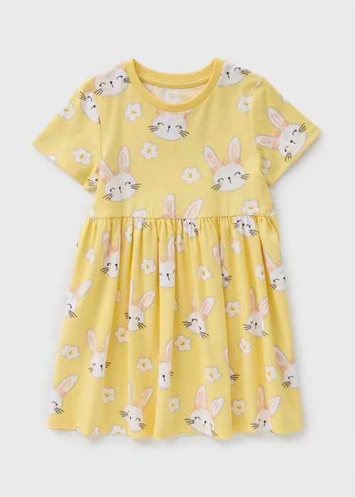 Girls Yellow Bunny Dress (1-7yrs) - 1 half year to 2 Image 1