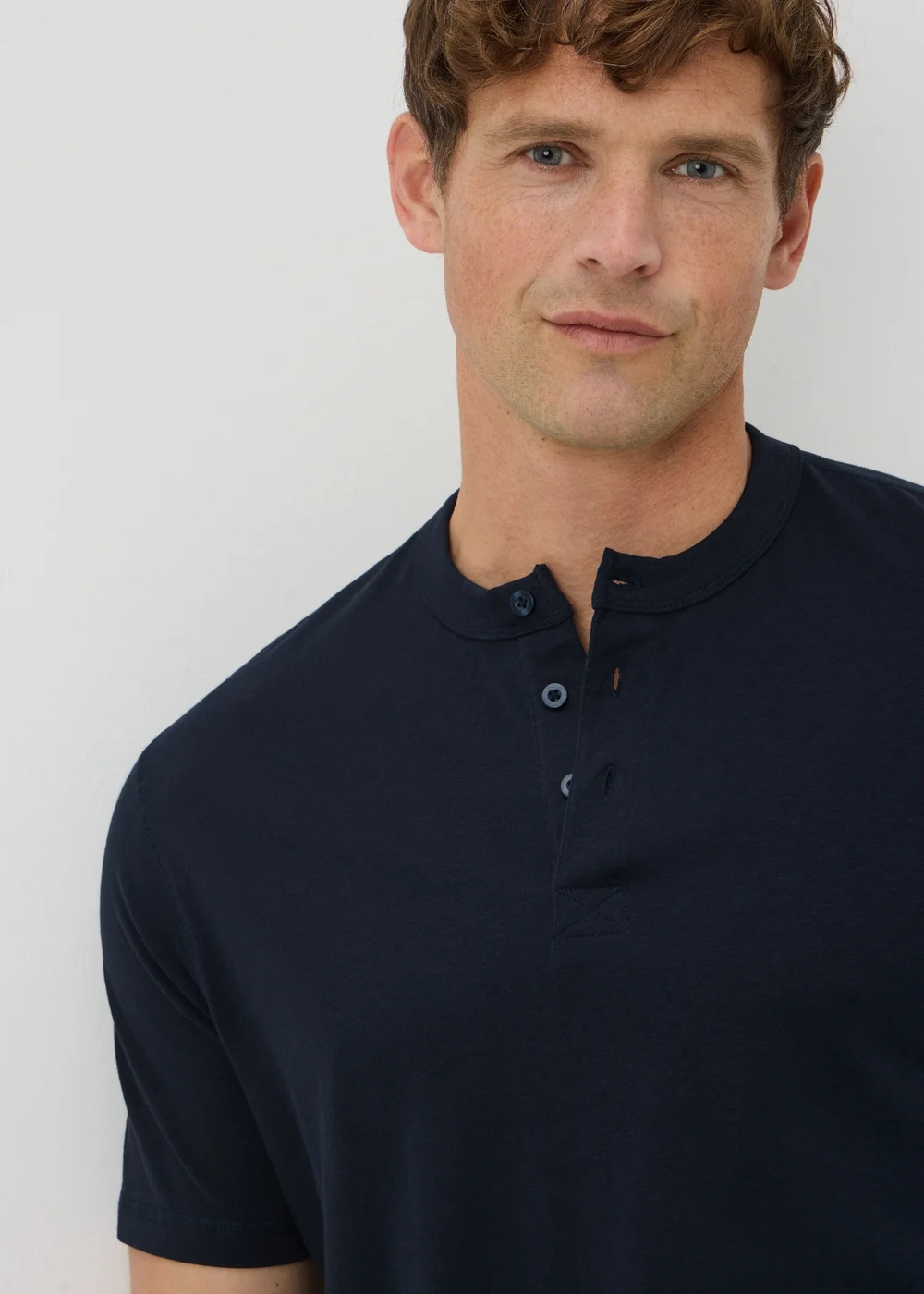 Navy Grandad T-Shirt - S Image 1