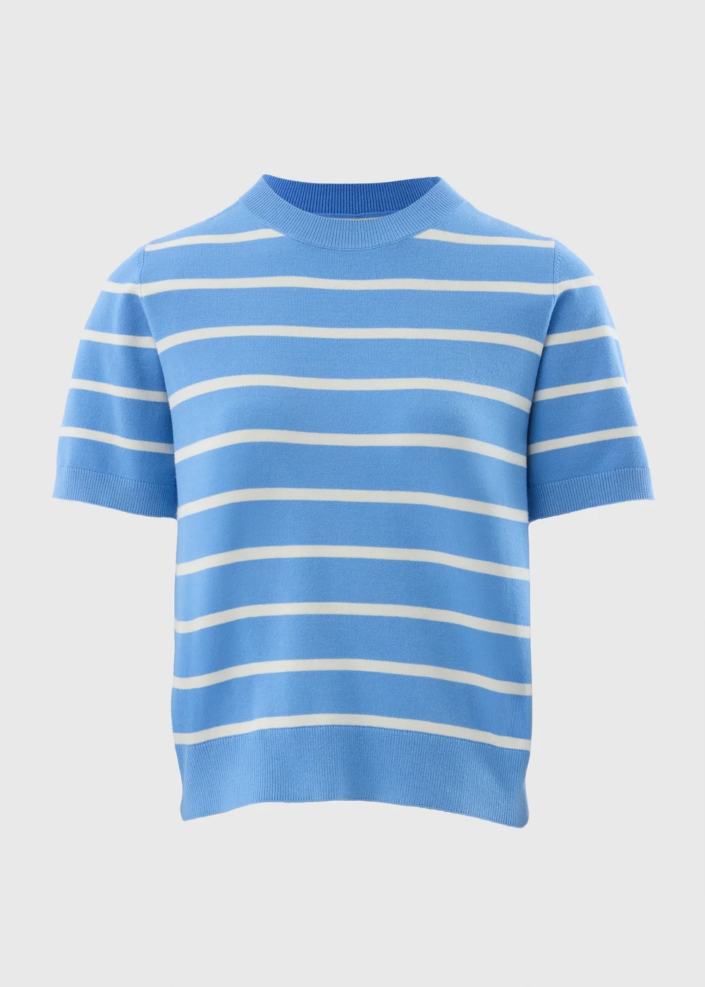 Et Vous Blue Stripe Short Sleeve Jumper - 8 Image 4