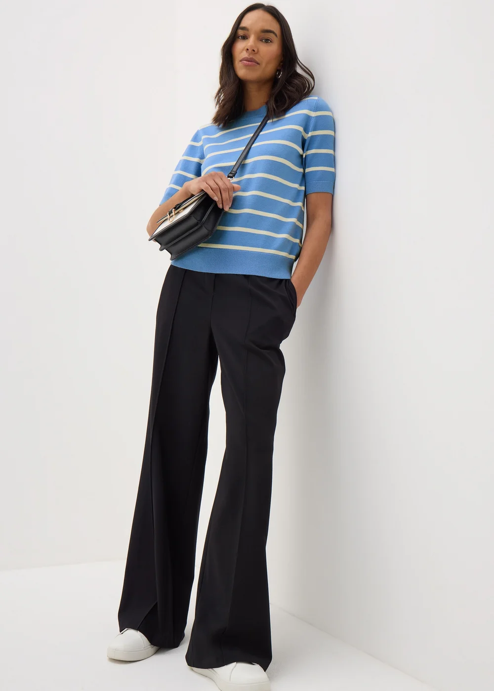 Et Vous Blue Stripe Short Sleeve Jumper - 8 Image 2