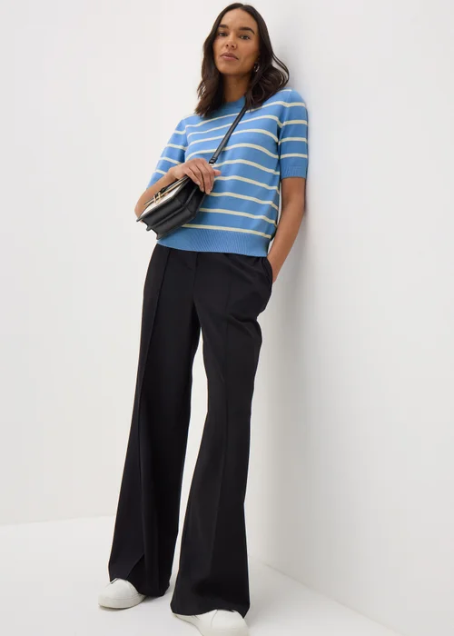 Et Vous Blue Stripe Short Sleeve Jumper - 8 Image 2