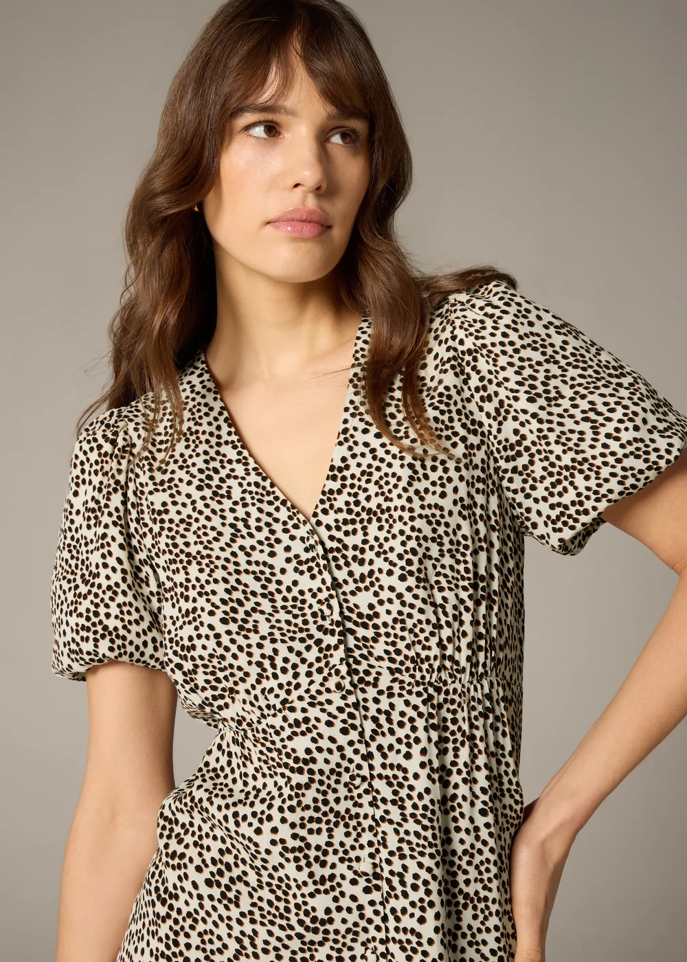 Et Vous Stone Animal Spot Midi Tea Dress - 8 Image 3