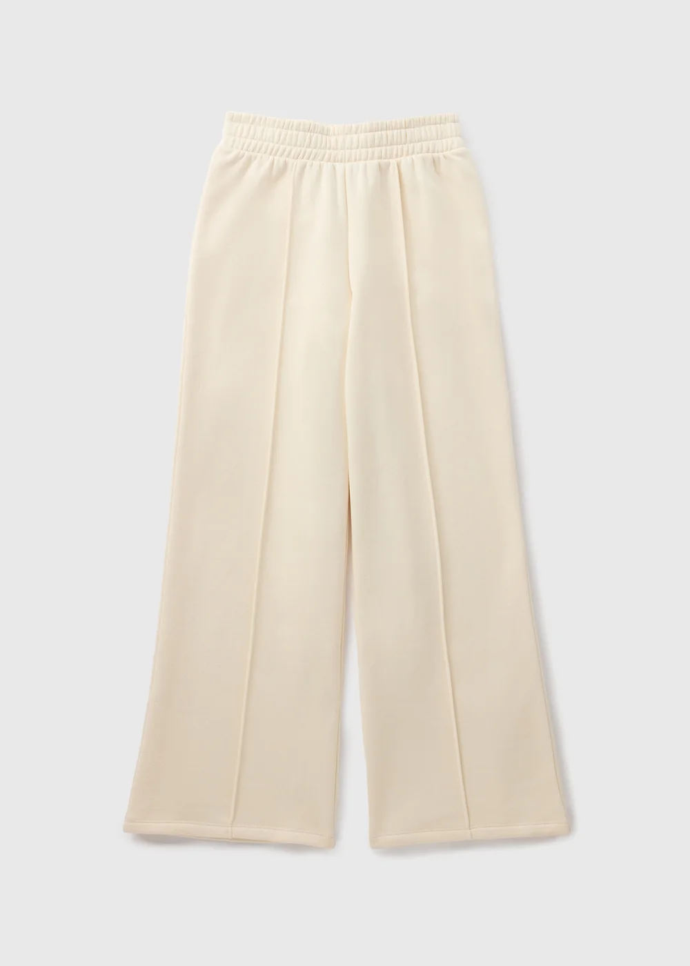Girls Cream Wide Leg Jogging Bottoms (7-15yrs) - 8 Yrs Image 1