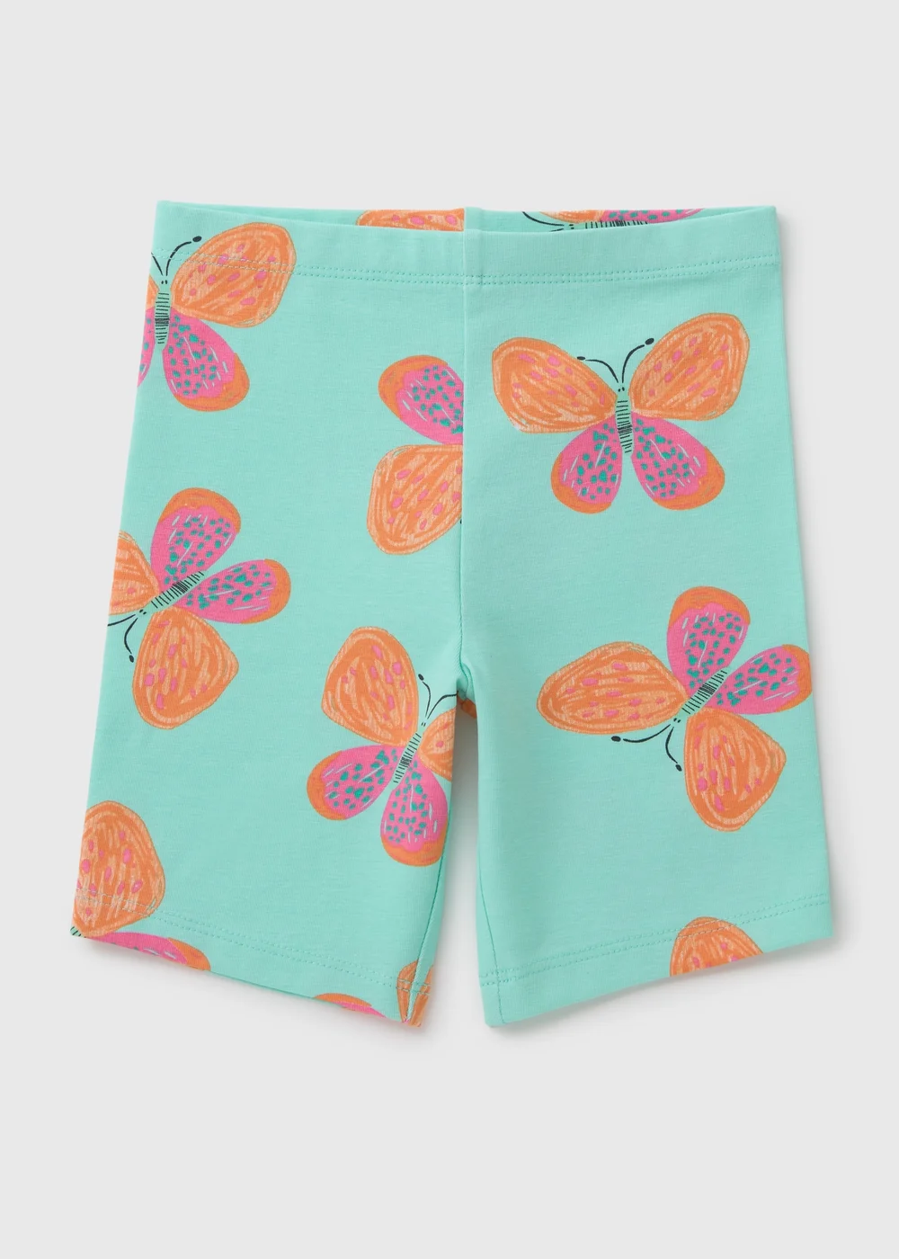 Girls Turquoise Butterfly Cycling Shorts (1-7yrs) - 1 half year to 2 Image 1