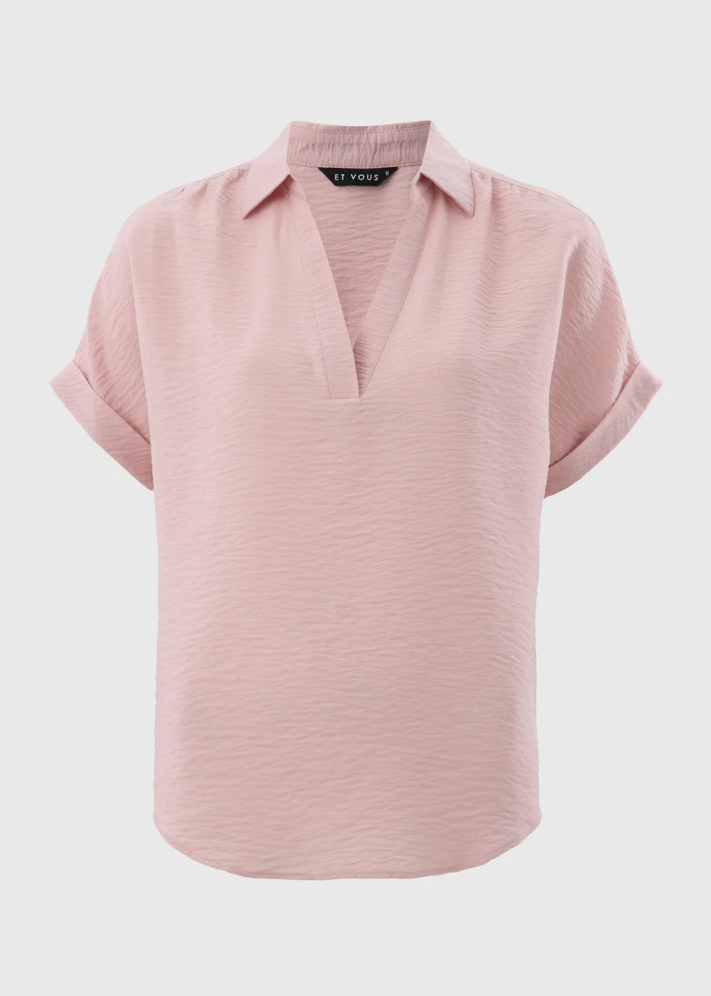 Et Vous Pink Airflow Collared V-Neck Blouse - 8 Image 3