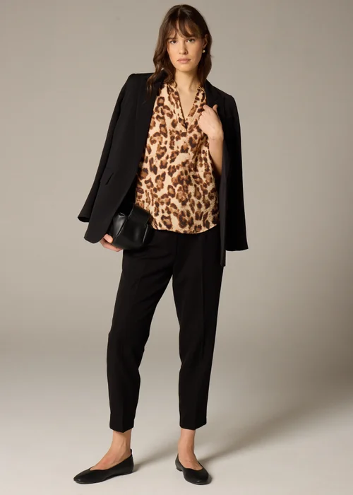 Et Vous Brown Leopard Print Airflow Blouse - 8 Image 2