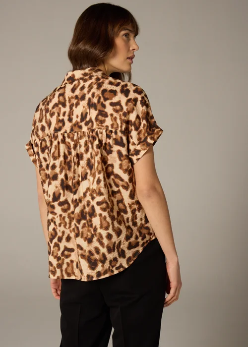 Et Vous Brown Leopard Print Airflow Blouse - 8 Image 3