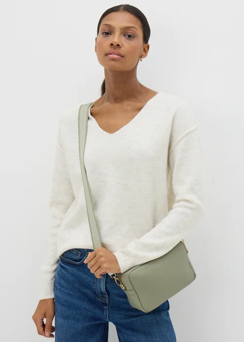 Green Faux Leather Camera Bag - One Size Image 1