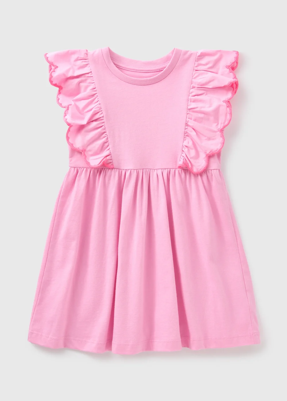 Girls Pink Frill Trim Dress (1-7yrs) - 1-1.5 Yrs Image 1