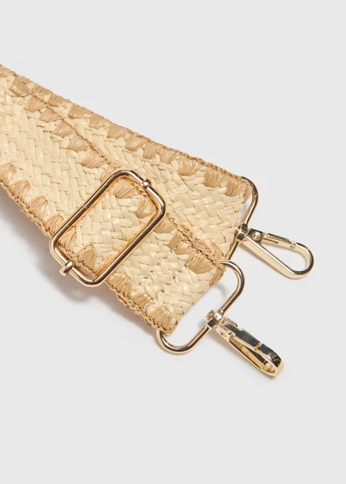 Natural Raffia Bag Strap - One Size Image 2