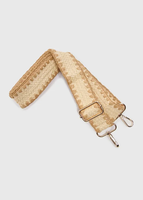 Natural Raffia Bag Strap - One Size Image 1