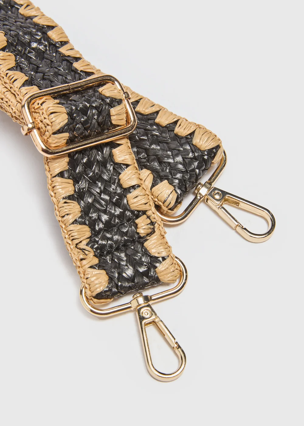 Black Raffia Bag Strap - One Size Image 2