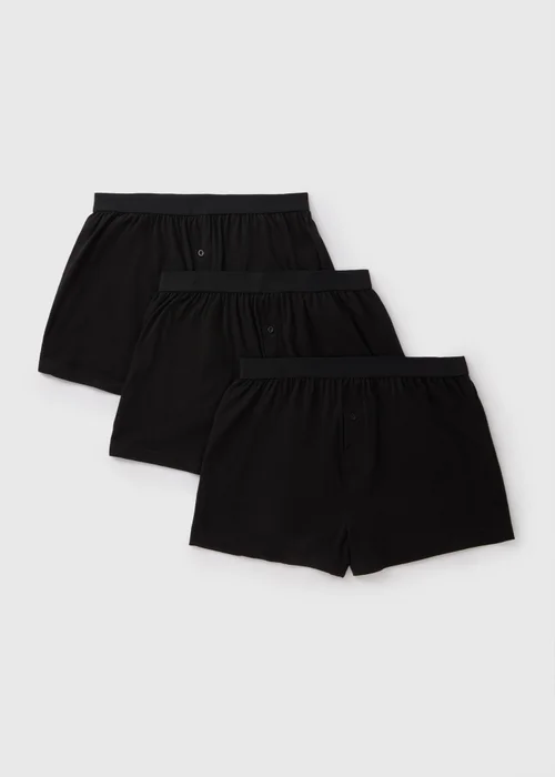 3 Pack Black Loose Fit Boxers - S Image 1