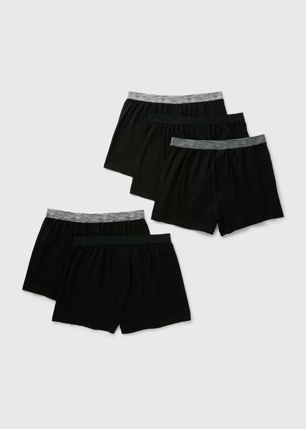 5 Pack Black & Grey Loose Fit Boxers - S Image 1