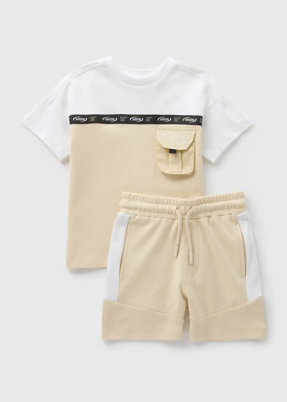 Boys Stone Tapered T-Shirt & Shorts Set (1-7yrs) - 1-1.5 Yrs Image 1