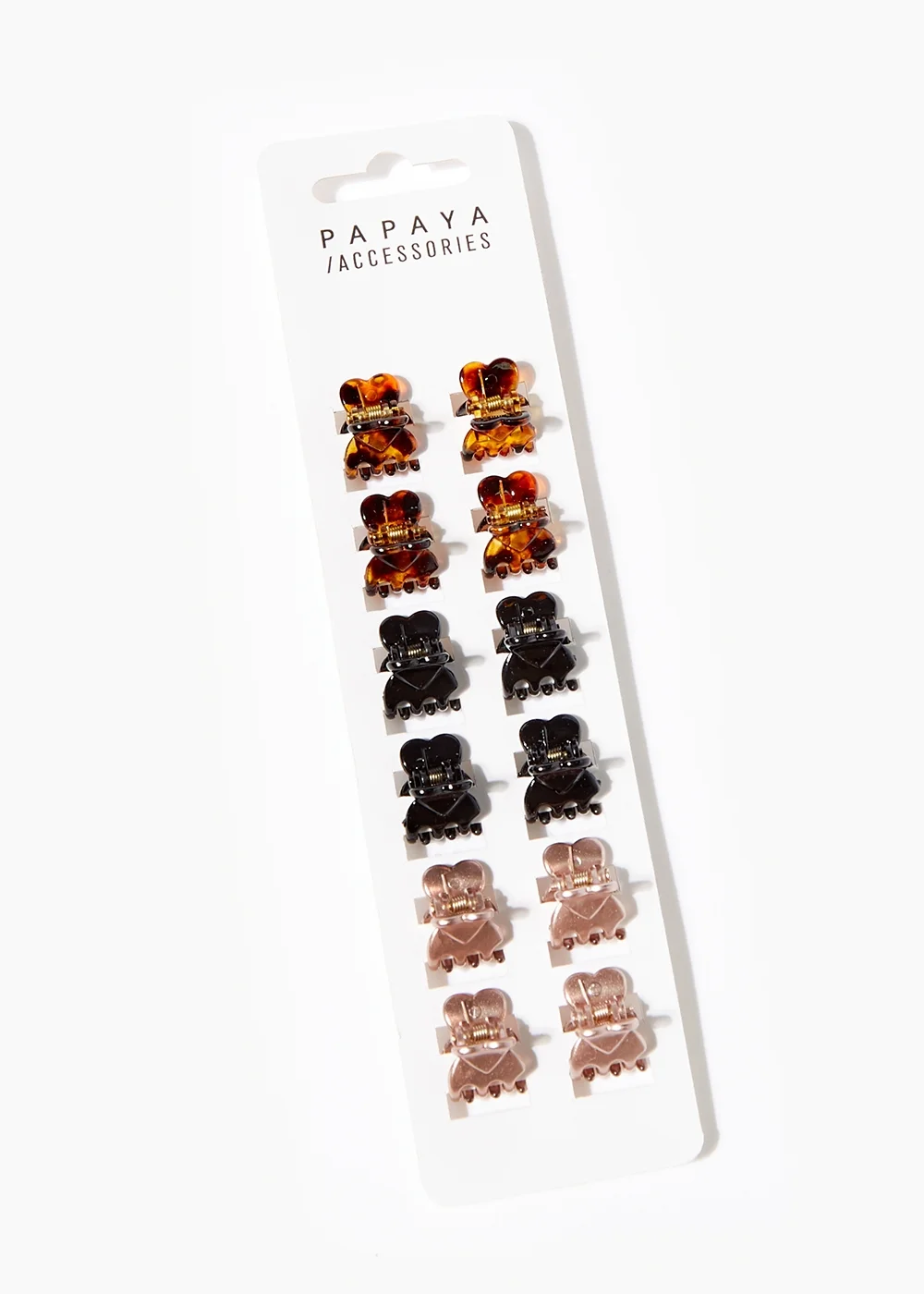 Multipack Multicolour Mini Hair Clamps - One Size Image 1