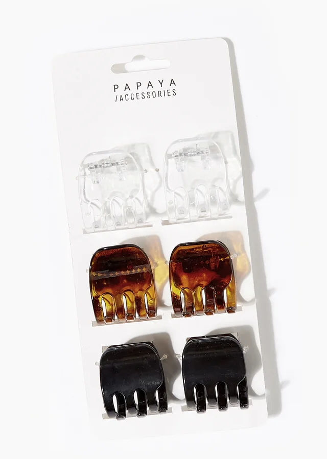 6 Pack Multicolour Hair Clamps